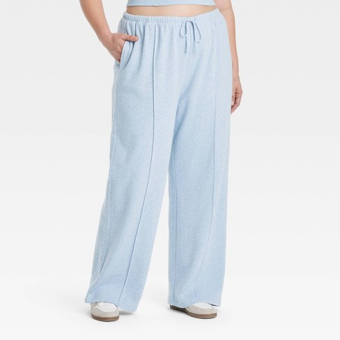 Women s High rise Wide Leg Sweatpants Universal Thread Light Blue 1x Target
