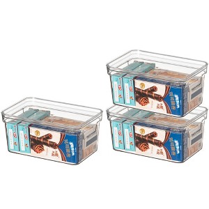 Basicwise Clear Storage Container with Lid For Kitchen Pantry Cabinet & Fridge Storage For Organizing, Durable Bin For Home Dorm or Office Use - 1 of 4