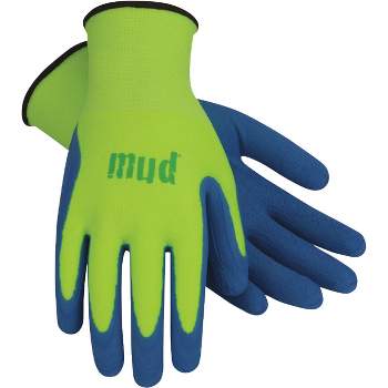 Mud Gloves  Super Grip Women's Medium Latex Coated Lime Green Garden Glove SM7187G/M
