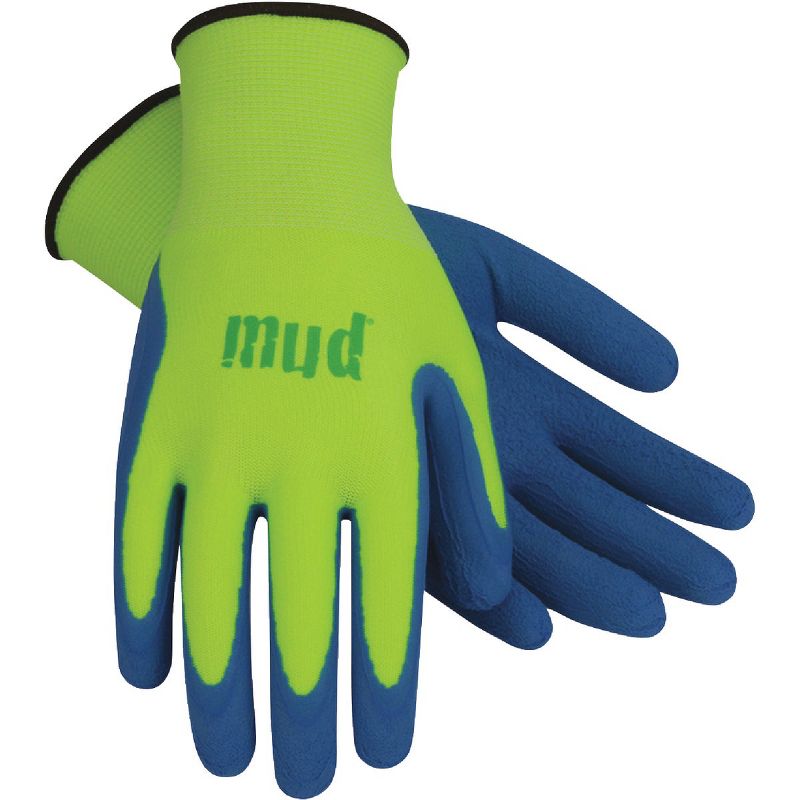 Mud Gloves  Super Grip Women's Medium Latex Coated Lime Green Garden Glove SM7187G/M, 1 of 3