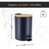 Evideco French Home Goods Stylish Trash Can with Bamboo Lid and Pedal, 2.5L Capacity - 3 of 4