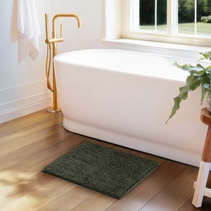Soft Absorbent Chenille Bath Mat Rug with Anti-Skid Rubber Backing - Becky Cameron - 1 of 4