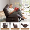 Recliner Chair for Adults, PU Leather Electric Rocker Recliner, 270 Degree Swivel Chair with Side Pocket, Modern Massage Sofa for Living Room Bedroom - 4 of 4
