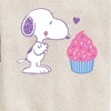 Boys' - Peanuts - Snoopy Heart Cupcake Graphic Long Sleeve Fleece Sweatshirt - 2 of 4