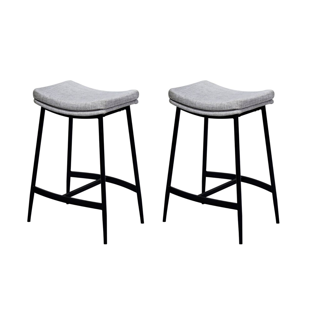 Photos - Chair Nathan James Set of 2 Arlo Backless Counter Height Barstool Gray