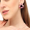 SOHI Women's Rose Pink Crystal Stud Earrings - 4 of 4