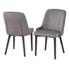 Set of 2 Welland Dining Chairs Gray - Lifestorey: Mid-Century Modern, Polyester Upholstery, Wood Composite Frame - 2 of 4