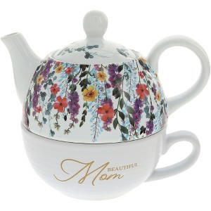 Pavilion Gift Company - Mom - Tea for One (16 oz Teapot & 10 oz Cup) - Beverage Serving Sets - 1 of 4