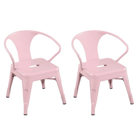 Set Of 2 Kids Metal Activity Chair Blush Pink Acessential