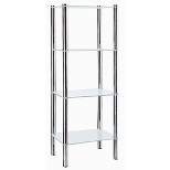 Home Basics 4 Tier Multi Use Rectangle Glass Corner Shelf, Clear