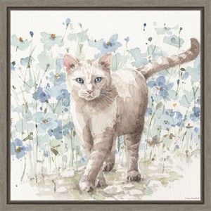 Amanti Art Bohemian Blue Cat I by Lisa Audit Canvas Wall Art Print Framed 16 x 16-in. - 1 of 4