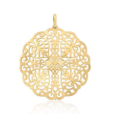 Ross-Simons Italian 14kt Yellow Gold Filigree Medallion Pendant Size 2.00