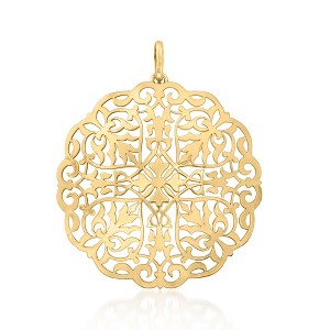 Ross-Simons Italian 14kt Yellow Gold Filigree Medallion Pendant Size 2.00 - 1 of 4