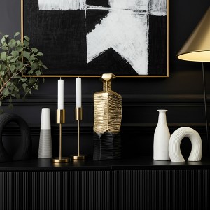 Luxury Metal Vase - Aluminum Glam Decor - Decorative Accent for Home, Office, Bedroom & Living Room - Modern Metallic Finish - 1 of 4