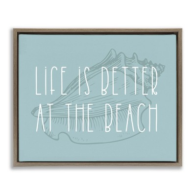 Stupell Industries Better at Beach with Shell, 21" x 17"