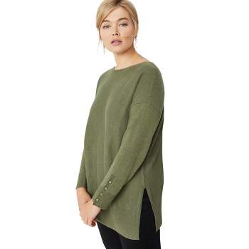ellos Women's Plus Size Boatneck Sweater Tunic