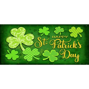 Briarwood Lane St. Patricks Day Lucky Shamrocks Mini Mat 22x10 Indoor Outdoor For St. Patricks Day Doormat - 1 of 3