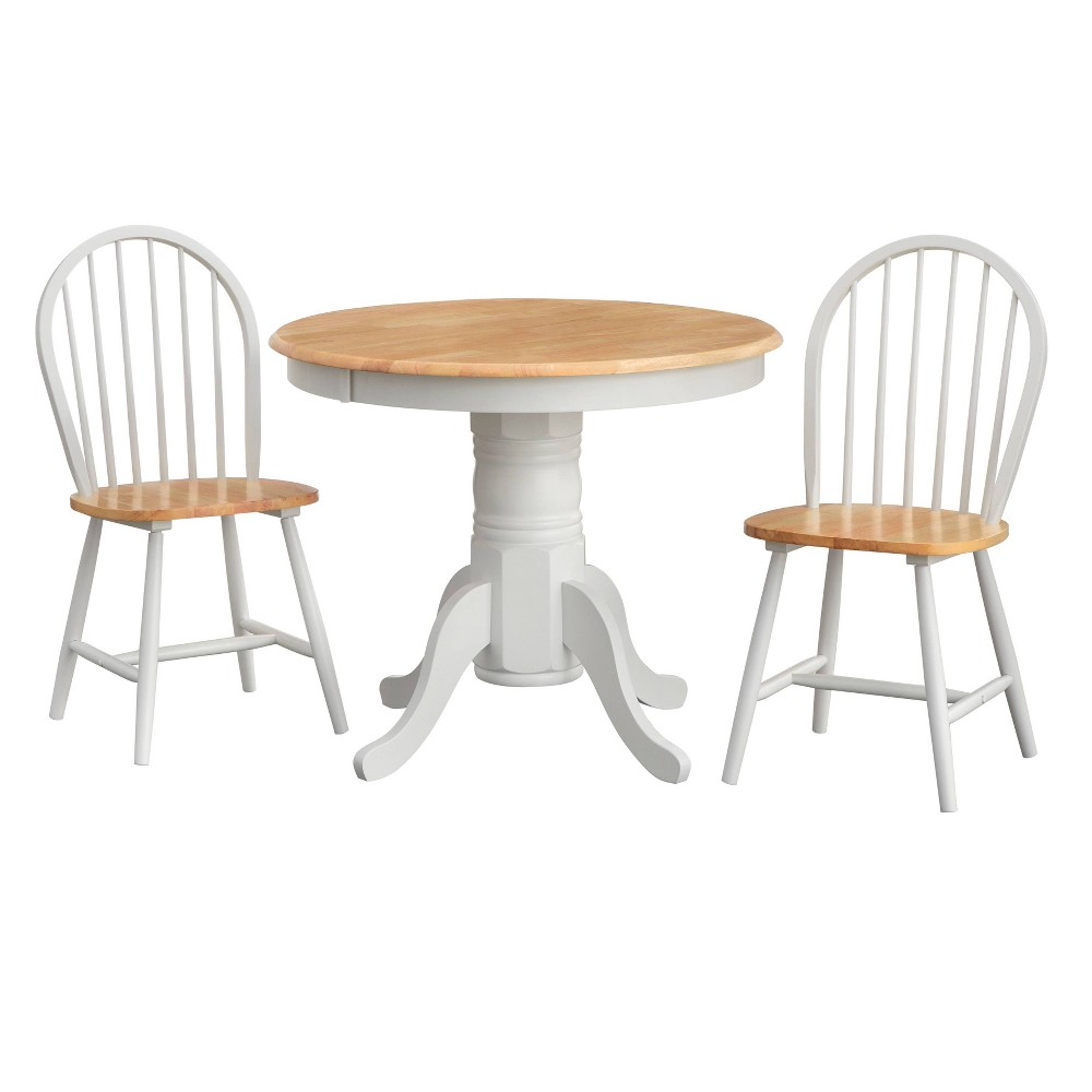 Photos - Dining Table 3pc Hawthrone Round Pedestal  White - Buylateral