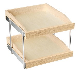 LOVMOR 2 Tier Pull Slide Out Cabinet Organizer , Cabinet Drawer Organizer with U Bracket, Pull Out Drawer for Kitchen Cabinet - 1 of 4