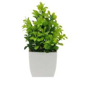 Unique Bargains Artificial Plants Bean Leaf Plant Plastic Green 2.76"x2.76"x7.09" 1 Pc - 1 of 4