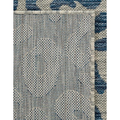 Safari Blue 9' x 12' Rectangular Outdoor Easy-Care Rug
