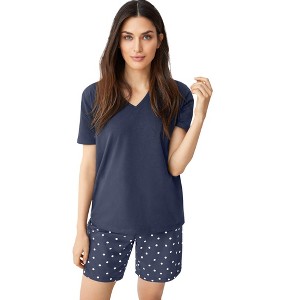 ellos Women's Plus Size 2-Piece Short Sleep Set - 1 of 4