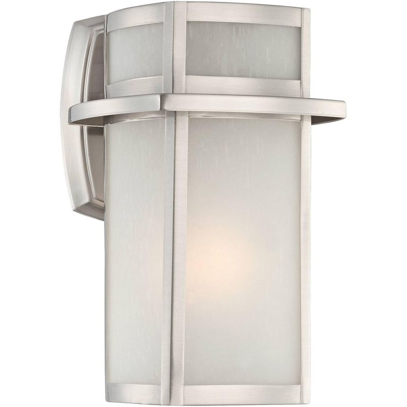 Possini Euro Design Modern Wall Light Sconce Brushed Nickel Hardwired 7" Fixture Frosted Seeded Glass for Bedroom Bathroom House, 1 of 7