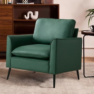 CAVINAS Cat Paw Leather Upholstered Single Armchair Sofa Modern Design Accent Sofa for Living Room - 1 of 4