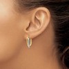 Black Bow Jewelry 3mm Polished Crossover Oval Hoop Earrings in 14k Two Tone Gold, 20mm - 3 of 4