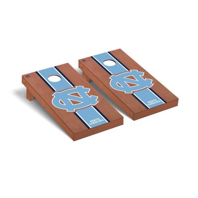 NCAA North Carolina Tar Heels Premium Cornhole Board Rosewood Stained Stripe Version