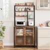 Garvee Bakers Rack with Cabinet 5 Tier Microwave Stand Microwave Storage Rack with Door, Brown - 2 of 4