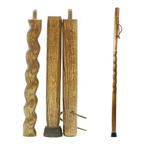 Brazos Twisted Traveler's Stick Tan Oak Wood Walking Stick 55 Inch