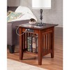 AFI Furnishings Mission End Table with Charging Station in Walnut - 2 of 4