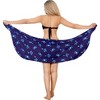 LA LEELA Womens Halloween Summer Pirates Skull Short Beach Mini Sarong Bikini Pareo Wrap Cover Ups for Swimwear One Size Short Pirate Skull, Blue - 2 of 4