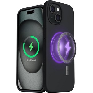 Entronix Case Magnetic Compatible Silicone Case Designed for Apple iPhone 15 Liquid Case, Shockproof with Wireless Charging Built - 1 of 4