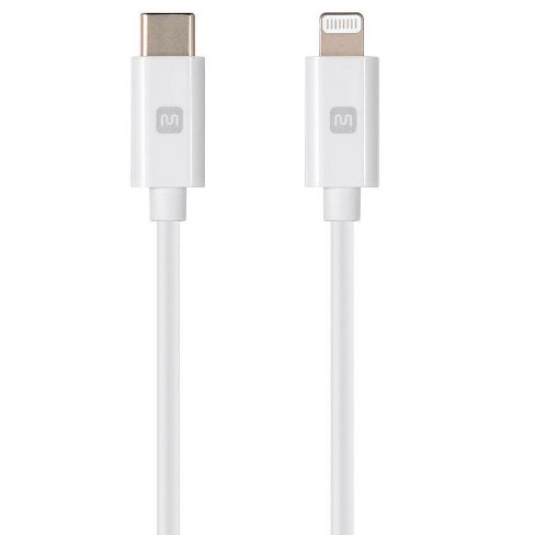 Monoprice Apple MFi Certified Lightning to USB Type-C and Sync Cable - 3 Feet - White | Compatible with iPod, iPhone, iPad with Lightning Connector - image 1 of 4