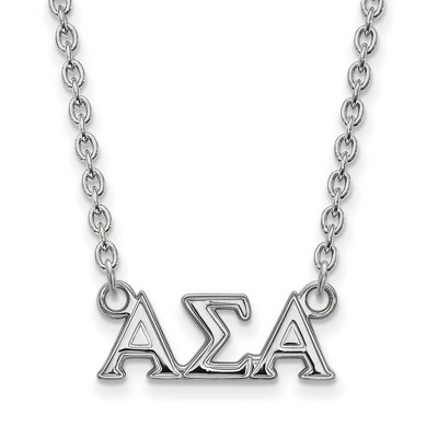 Black Bow Jewelry Sterling Silver Alpha Sigma Alpha Greek Life Necklace 18 Inch