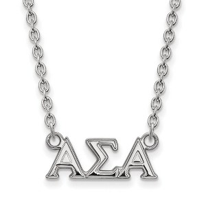 Black Bow Jewelry Sterling Silver Alpha Sigma Alpha Greek Life Necklace 18 Inch - 1 of 4