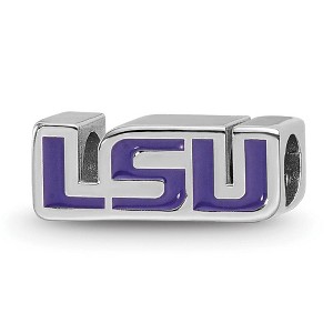 Black Bow Jewelry Sterling Silver Louisiana State Fighting Tigers NCAA Bead Charm - 1 of 4