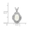 Black Bow Jewelry Rhodium Plated Sterling Silver, Diamond & Gemstone Pendant, 10 x 16mm - 4 of 4