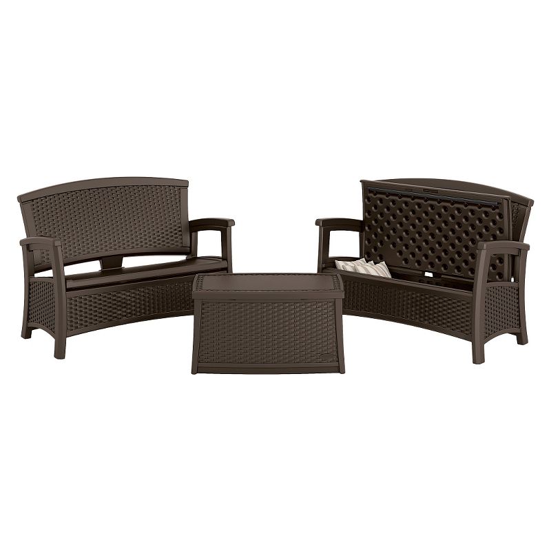 Suncast ELEMENTS 3-Piece Resin Loveseat Patio Set with Storage, 3 of 5