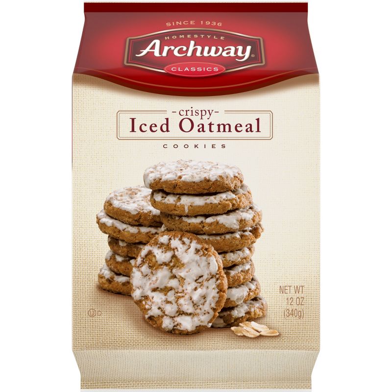 Archway Cookies Crispy Iced Oatmeal Cookies - 12oz, 1 of 6