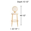 Elm Lane Calix Gold Metal Bar Stool 30 1/2" High Modern White Leather Cushion with Backrest Footrest for Kitchen Counter Height Island Home Shed House - image 4 of 4