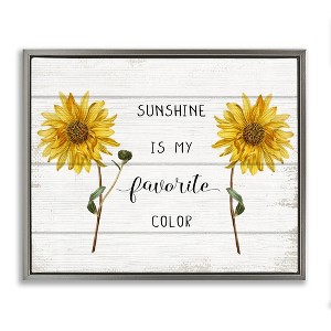 Stupell Industries Sunshine is my Favorite Color Floating Frame Canvas Art, Gray, 21" x 17" - 1 of 4