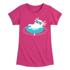 Girls' - Instant Message - Axolotl Pool Floatie Fitted Short Sleeve Graphic T-Shirt - 1 of 4