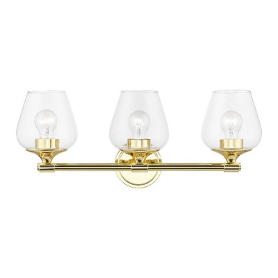 Livex Lighting Willow 3 - Light Vanity in  Polished Brass