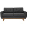 Homy Casa 67.7" Mid-Century Upholstered Tufted Loveseat Sofa with Wooden Legs - 4 of 4