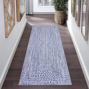 Coucheta Runner Rug , Machine Washable Non-Slip Low Pile, Faux Wool Stain Resistant Floor Carpet for Kitchen Bedroom Hallway,Multi-Color & Size - 1 of 4