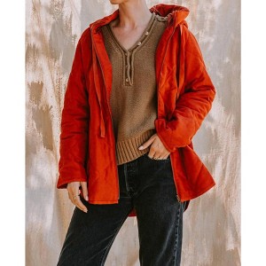 Women's Quilted Drawstring Zip Jacket With Hood - Oddi - 1 of 2