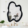 Beautyolove 28 in. W x 36 in. H Irregular Black Flannelette Framed Wall Mirror Asymmetrical Decorative Wall Mirror - 2 of 4
